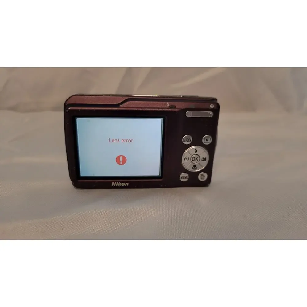 Nikon Coolpix S210 8MP Digital Camera Purple Lens Error Parts Repair Battery